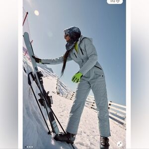 Free People Fp Movement All Prepped Ski Suit Jumpsuit Coverall Size L Grey New